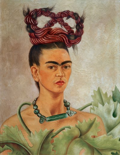 Zelfportret met Plat door Frida Kahlo