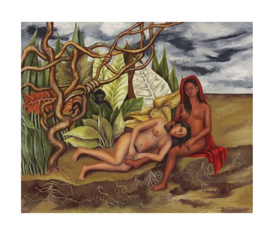 Het land zelf of Twee naakt in de jungle door Frida Kahlo