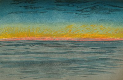 De afnemende pooldag, 22 september 1893. Pastelschets, 1893 1897 door Fridtjof Nansen