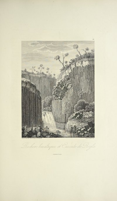 Basaltrotsen en de Cascade de Regla, illustratie uit 