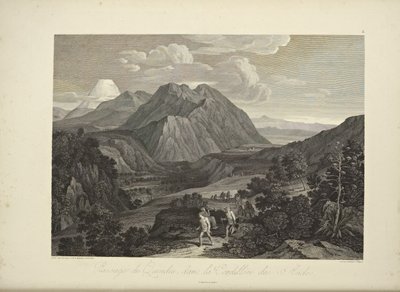 Passage van de Quindiu, in de Cordillera van de Andes, getekend door Koch, illustratie uit 