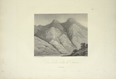 Uitzicht op de Silla de Caracas, getekend door Marchais, gegraveerd door Bouquet, illustratie uit 
