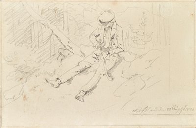 Jongeling met pet door Friedrich August Mathias Gauermann