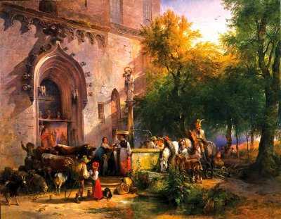 Bij de kloostergrot, 1836 door Friedrich August Matthias Gauermann
