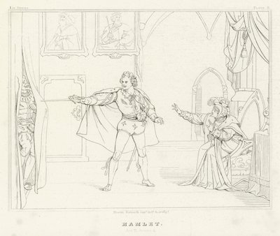 Hamlet, Act III, Scene 4 door Friedrich August Moritz Retzsch
