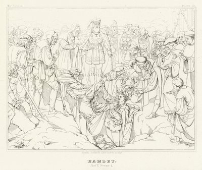 Hamlet, Acte V, Scene 1 door Friedrich August Moritz Retzsch