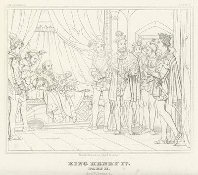 Koning Hendrik IV, Deel II, Act IV, Scene 4 (gravure) door Friedrich August Moritz Retzsch