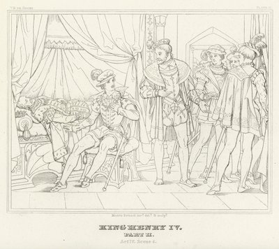 Koning Hendrik IV, Deel II, Act IV, Scene 4 (gravure) door Friedrich August Moritz Retzsch
