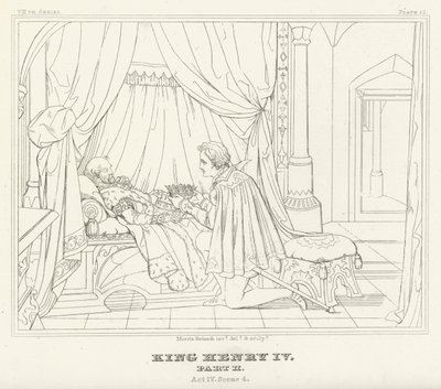 Koning Hendrik IV, Deel II, Act IV, Scene 4 (gravure) door Friedrich August Moritz Retzsch