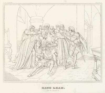 Koning Lear, Acte III, Scene 7 door Friedrich August Moritz Retzsch