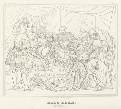 King Lear, Act V, Scene 3 (gravure) door Friedrich August Moritz Retzsch