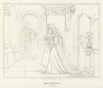 Macbeth, Acte V, Scene 1 door Friedrich August Moritz Retzsch