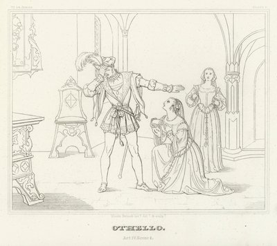 Othello, Act IV, Scene 2 (gravure) door Friedrich August Moritz Retzsch