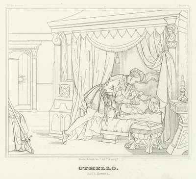 Othello, Act V, Scene 2 (gravure) door Friedrich August Moritz Retzsch