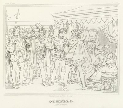 Othello, Act V, Scene 2 (gravure) door Friedrich August Moritz Retzsch