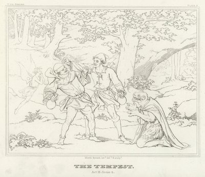 De Storm, Act III, Scene 2 (gravure) door Friedrich August Moritz Retzsch