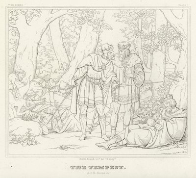 De Storm, Act II, Scene 1 (gravure) door Friedrich August Moritz Retzsch