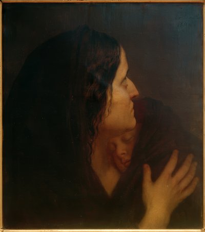 Moeder en kind door Friedrich August von Kaulbach