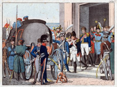 Het vertrek van Napoleon naar het eiland Elba door Friedrich Campe