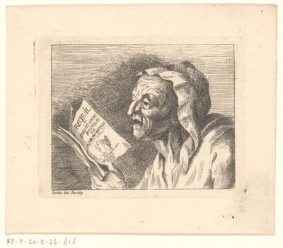 Buste van een oude vrouw met een liedboek in haar handen door Friedrich Christian Gottlieb Geyser (possibly)