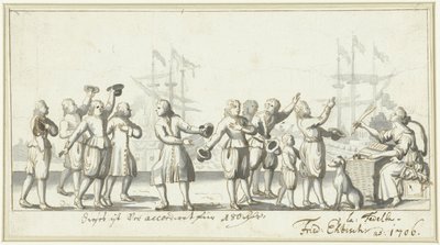 Zinnebeeld op de vredesonderhandelingen in 1706 door Friedrich Ebisch
