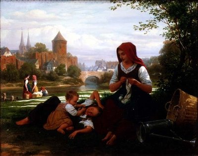Het bleekveld door Friedrich Edouard Meyerheim