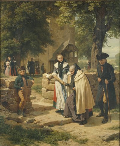 Brunswijkse boeren op weg naar een kerk, 1855 door Friedrich Eduard Meyerheim