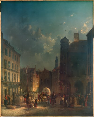 Bij het stadhuis van München door Friedrich Eibner