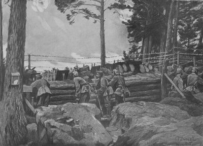 Eerste Wereldoorlog: Duitse soldaten vechten in de Vogezen door Friedrich Fennel