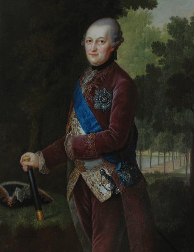 Portret van Peter von Biron 1724-1800, Hertog van Koerland en Semigallia, 1781 door Friedrich Hartmann Barisien