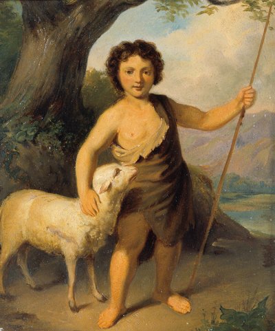 Johannes de Doper als kind door Friedrich Hasslwander