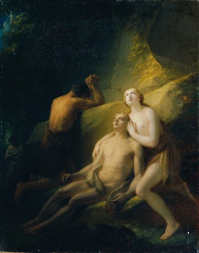 Adam en Eva rouwen om de dode Abel door Friedrich Heinrich Fuger