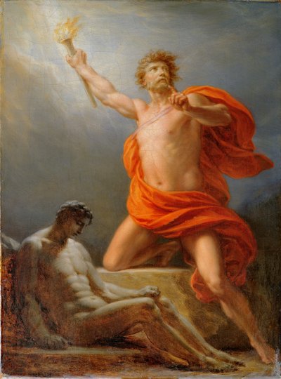 Prometheus brengt vuur naar de mensheid, 1817 door Friedrich Heinrich Fuger