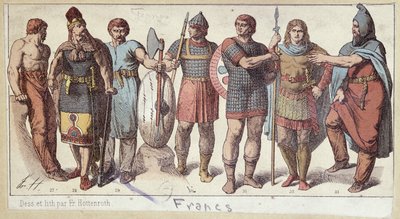 Kostuums van Frankische soldaten, c.1880 door Friedrich Hottenroth