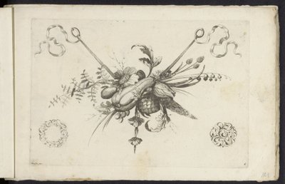 Festoen met bloemen, bladeren en vruchten door Friedrich Jacob Morisson