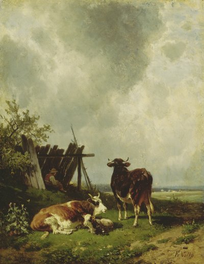 De koeien door Friedrich Johann Voltz