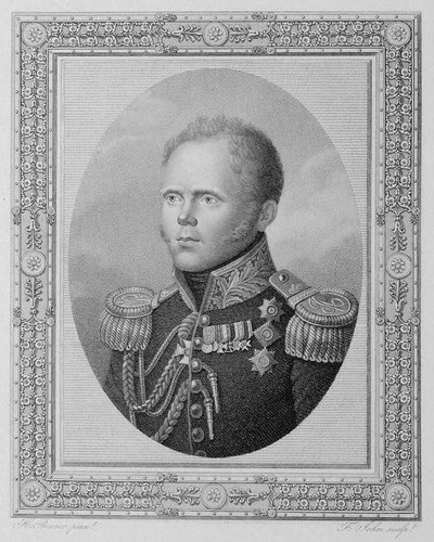 Portret van Groothertog Constantijn Pavlovitsj van Rusland 1779-1831, eerste kwart van de 19e eeuw door Friedrich John