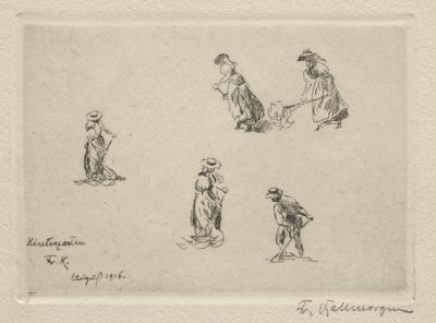 Hooibouwers, 1916 door Friedrich Kallmorgan