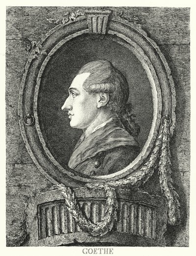 Johann Wolfgang von Goethe, Duitse dichter, romanschrijver en toneelschrijver (gravure) door Friedrich Kirschner