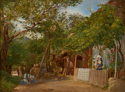 Motief uit Oberschützen door Friedrich Loos
