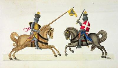 Twee ridders op een toernooi, plaat uit 