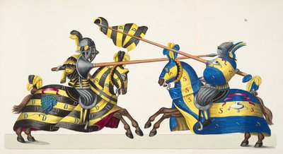 Twee ridders bij een toernooi, plaat uit 
