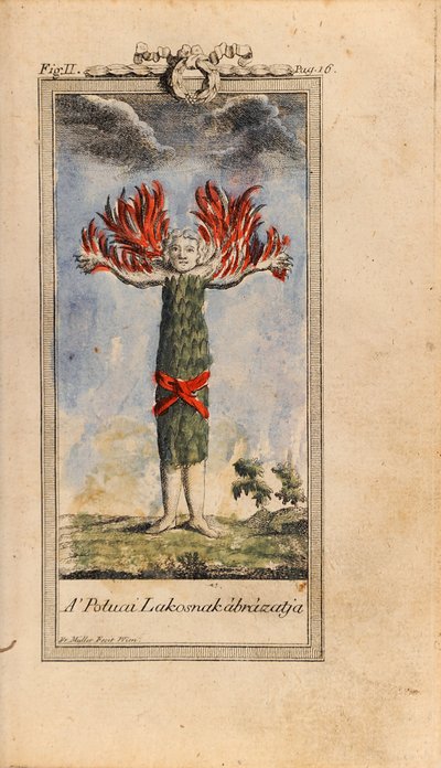 Illustratie in Ludvig Holberg- De Reis van Niels Klim naar de Ondergrondse Wereld door Friedrich Müller