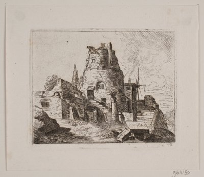 Ruin met toren door Friedrich Münter
