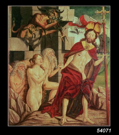 Christus in de hel door Friedrich Pacher