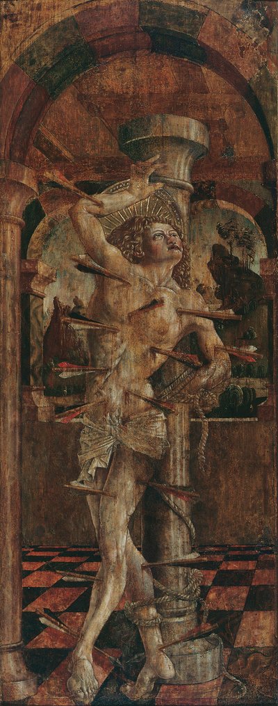 Heilige Sebastian (binnenzijde) en heilige Sebastian (buitenzijde) door Friedrich Pacher