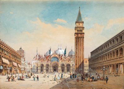 Piazza di San Marco, Venetië door Friedrich Perlberg