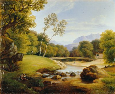 Paar in landschap door Friedrich Philipp Reinhold