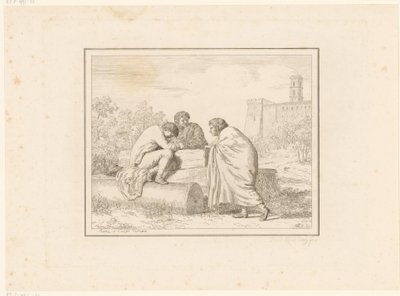 Drie jongemannen door Friedrich Rehberg