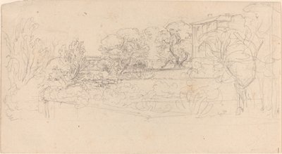 Een terrasvormige tuin bij een villa door Friedrich Salathé